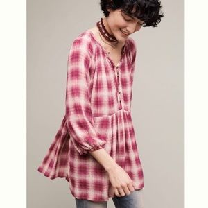 MAEVE BY ANTHRO CAVALON PLAID TUNIC